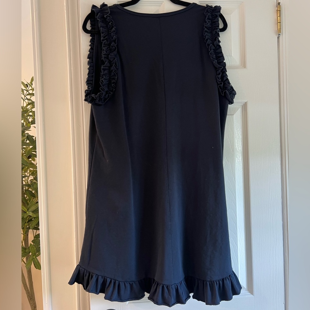 Anthropologie Sundays Shawn Mini Dress with Ruffle Trim in Navy - Picture 3 of 4